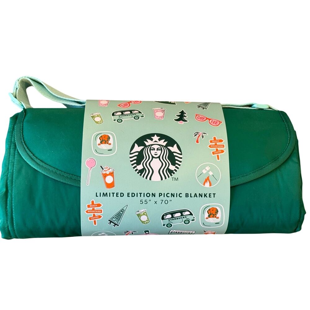 NEW Starbucks 55 x 70 inch Road Tripp Collection Limited Edition Picnic Blanket